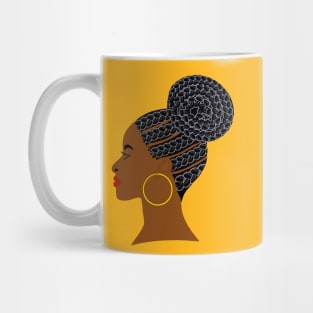 Older African American Woman Gray Hair Cornrows Mug